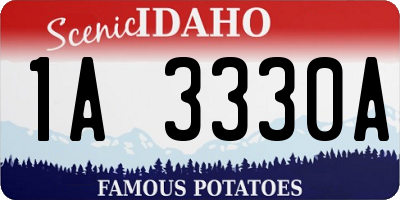 ID license plate 1A3330A