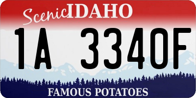 ID license plate 1A3340F