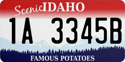 ID license plate 1A3345B