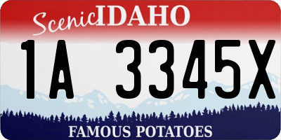 ID license plate 1A3345X