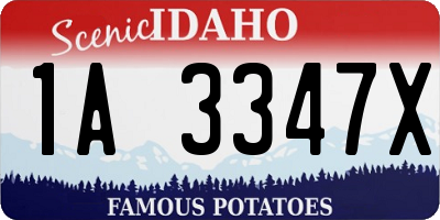 ID license plate 1A3347X