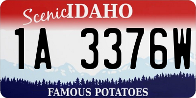 ID license plate 1A3376W