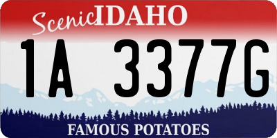ID license plate 1A3377G