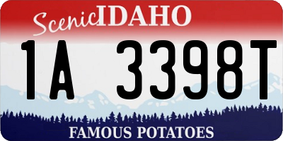ID license plate 1A3398T