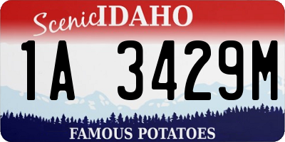ID license plate 1A3429M