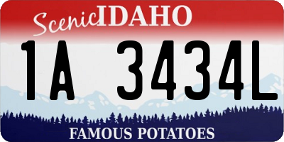 ID license plate 1A3434L