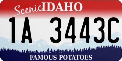 ID license plate 1A3443C