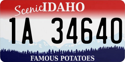 ID license plate 1A3464O