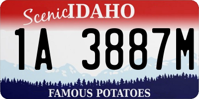 ID license plate 1A3887M