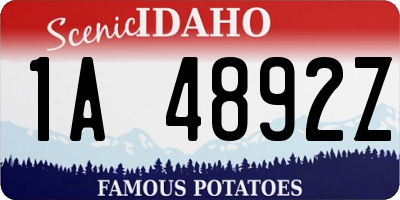 ID license plate 1A4892Z