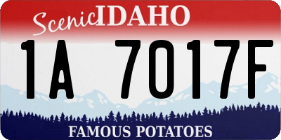 ID license plate 1A7017F