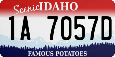 ID license plate 1A7057D