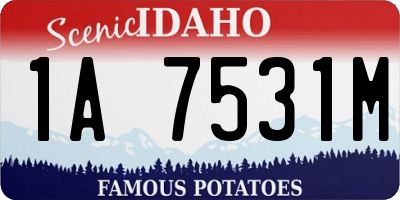 ID license plate 1A7531M