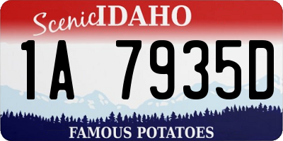 ID license plate 1A7935D