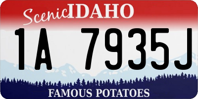 ID license plate 1A7935J