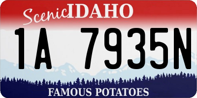 ID license plate 1A7935N