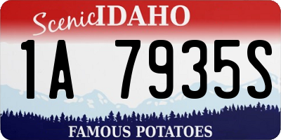 ID license plate 1A7935S