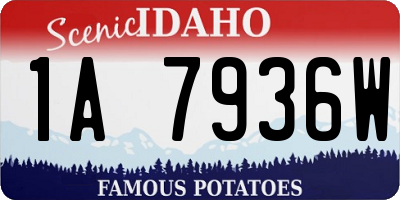 ID license plate 1A7936W