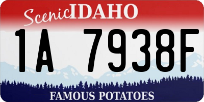 ID license plate 1A7938F