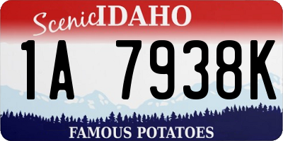 ID license plate 1A7938K