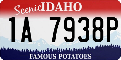 ID license plate 1A7938P