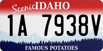 ID license plate 1A7938V