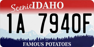 ID license plate 1A7940F