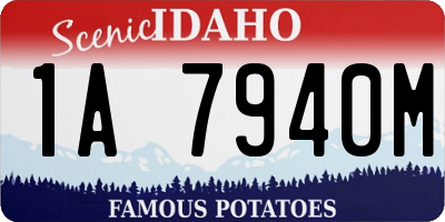ID license plate 1A7940M