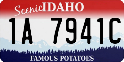ID license plate 1A7941C