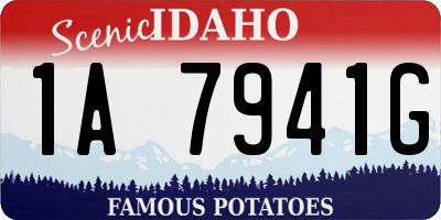 ID license plate 1A7941G