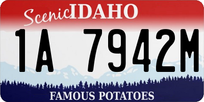 ID license plate 1A7942M