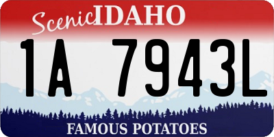 ID license plate 1A7943L