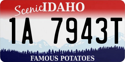 ID license plate 1A7943T