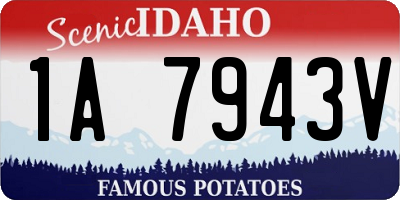 ID license plate 1A7943V