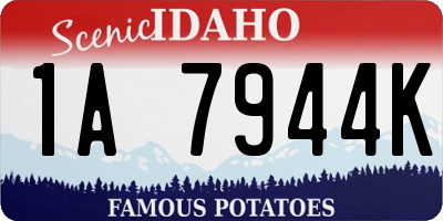 ID license plate 1A7944K