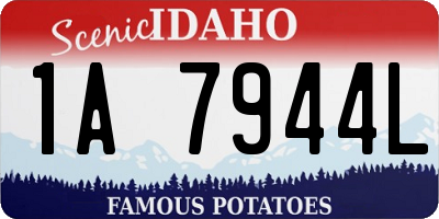 ID license plate 1A7944L