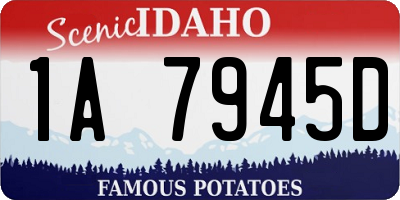 ID license plate 1A7945D