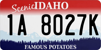 ID license plate 1A8027K