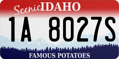 ID license plate 1A8027S