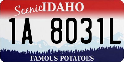 ID license plate 1A8031L