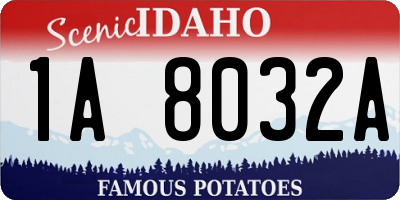 ID license plate 1A8032A