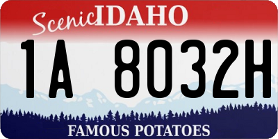 ID license plate 1A8032H