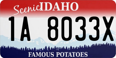 ID license plate 1A8033X