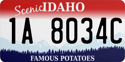 ID license plate 1A8034C