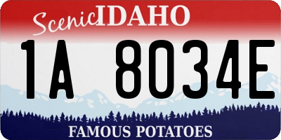 ID license plate 1A8034E