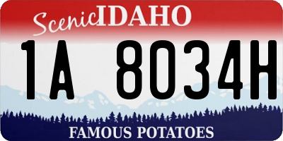 ID license plate 1A8034H