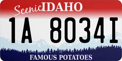 ID license plate 1A8034I