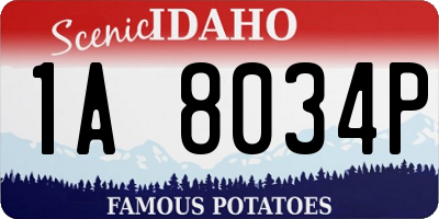 ID license plate 1A8034P