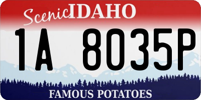 ID license plate 1A8035P