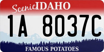 ID license plate 1A8037C